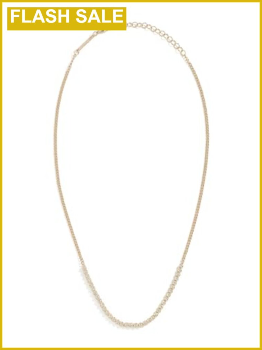 14k Gold Diamond Bezel Tennis Necklace XS Curb Chain